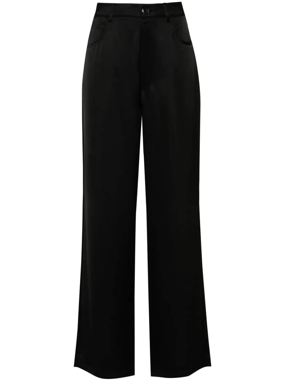 Shop Nanushka Josine Wide-leg Trousers In 黑色