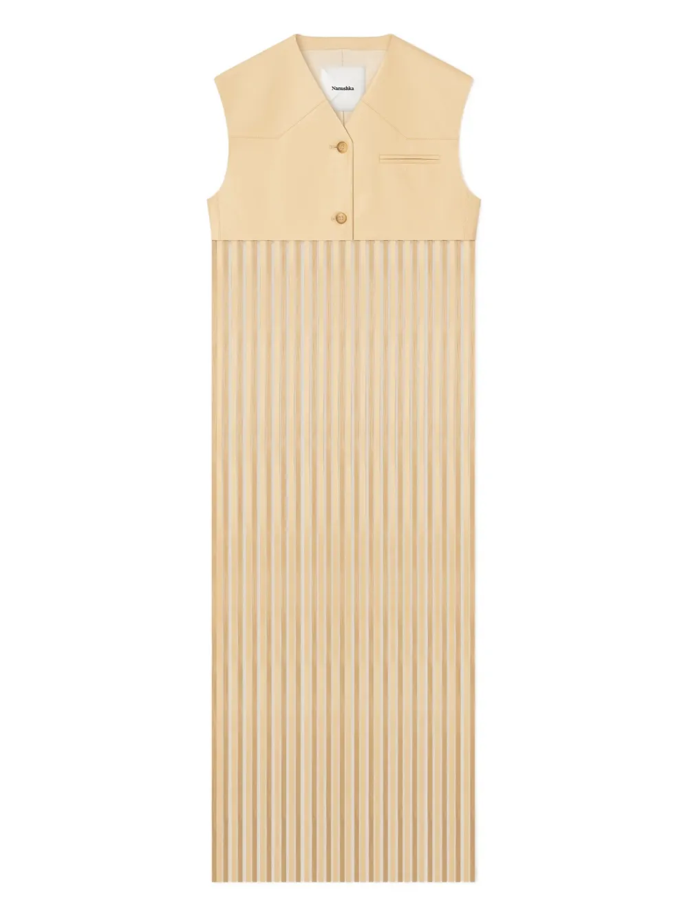 Nanushka Fringed Sleeveless Waistcoat In Brown