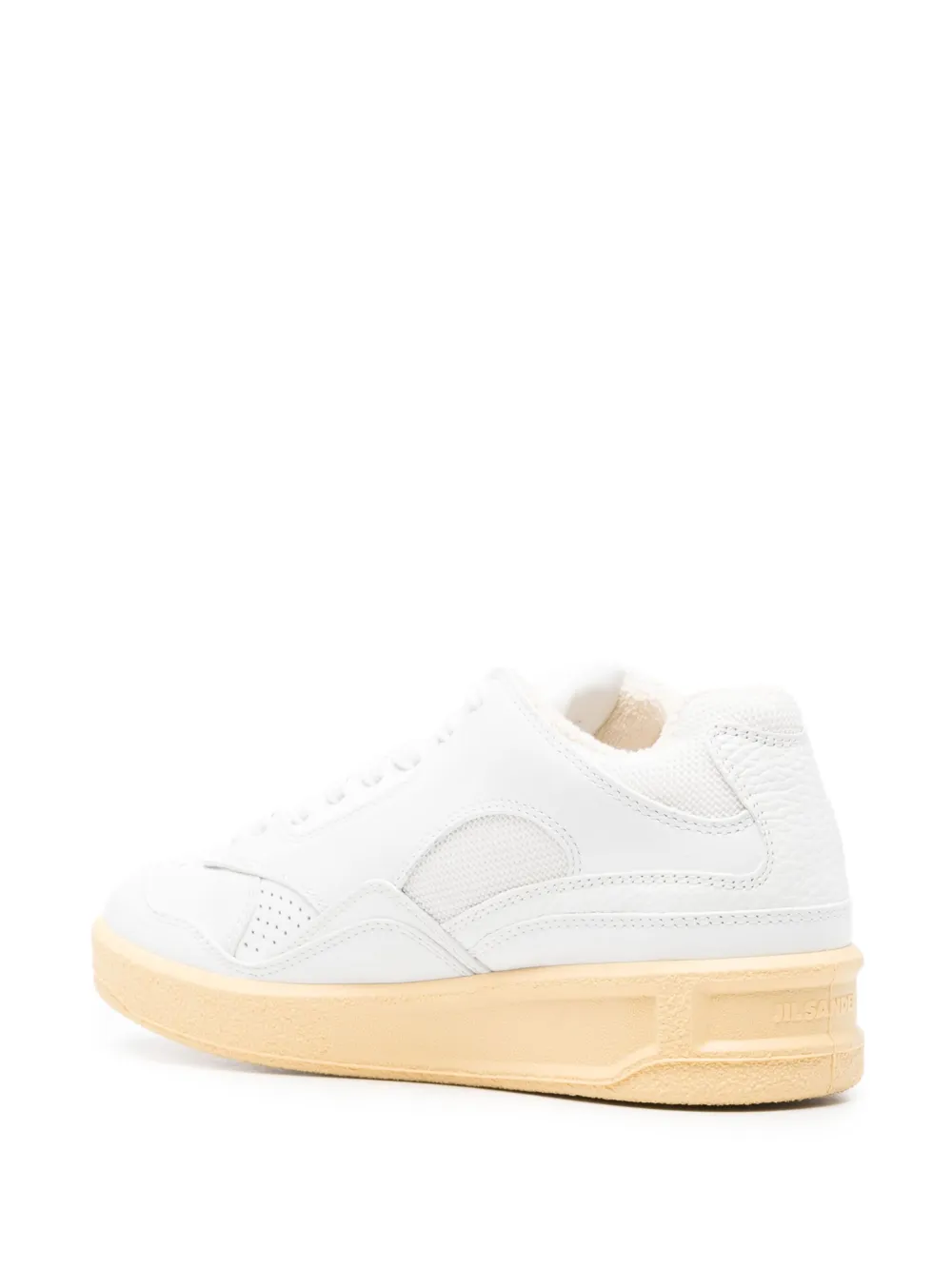 Shop Jil Sander Logo-debossed Panelled Sneakers In White