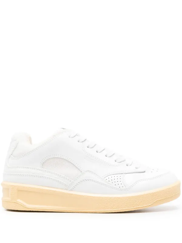 Jil Sander Logo-debossed Panelled Sneakers in White