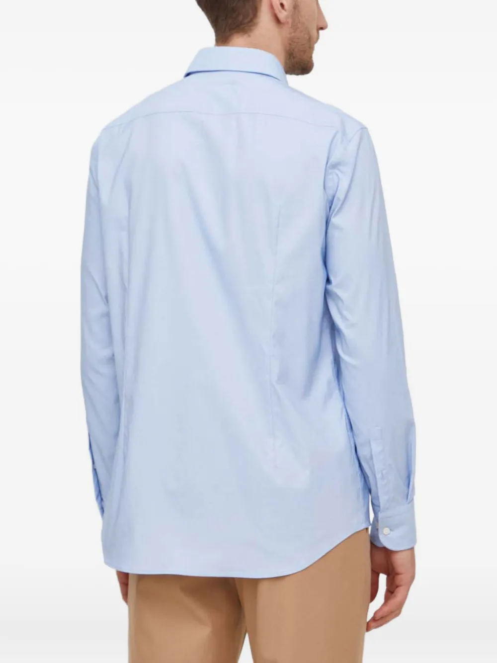 BOSS Getextureerd overhemd Blauw