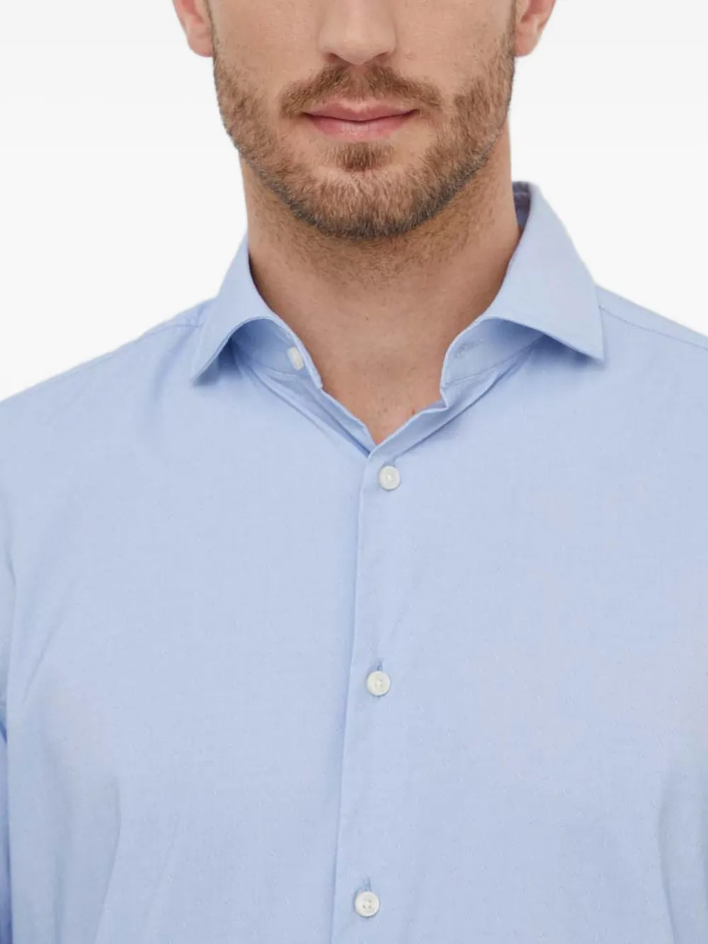 BOSS Getextureerd overhemd Blauw