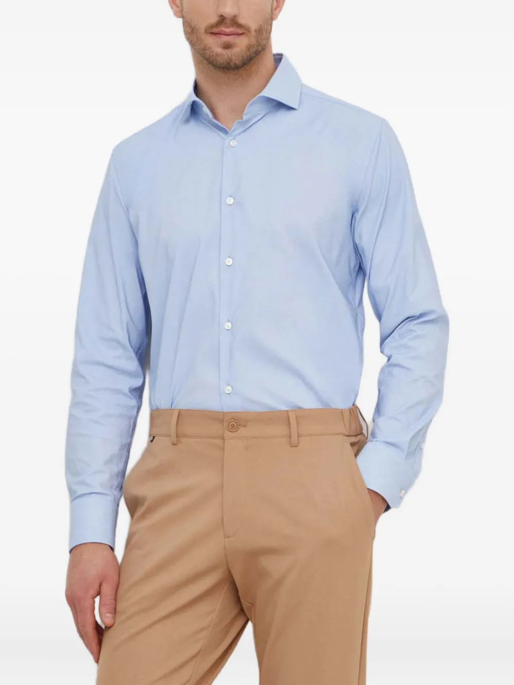 BOSS textured buttoned shirt | Blue | Image 1
