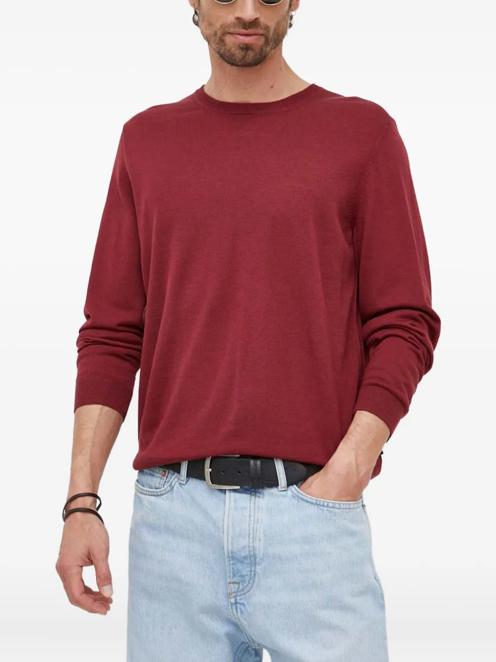 BOSS crew-neck long-sleeve sweater | Red | Image 1