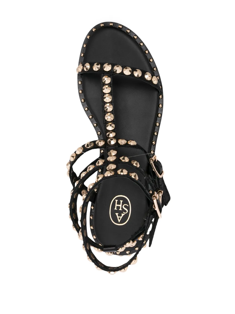 Ash Play01 studded leather sandals Black