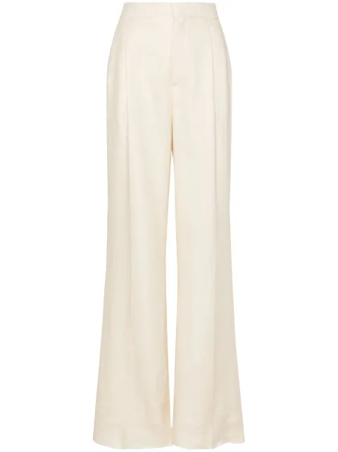 Tagliatore pleat-detail linen trousers