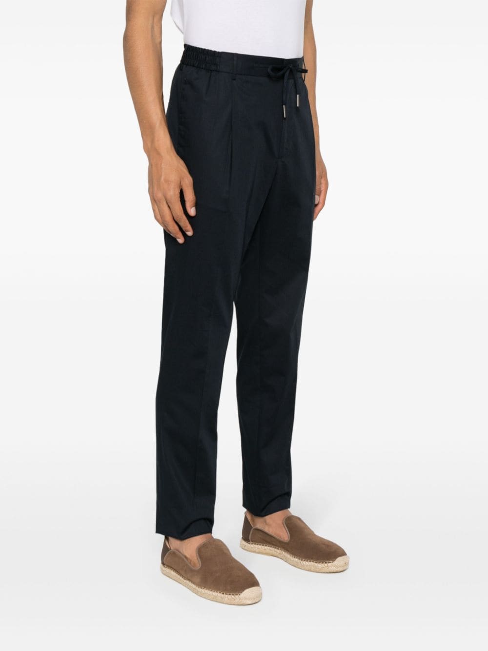 Shop Tagliatore Pleated Tapered Trousers In Blue
