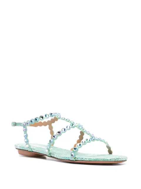 Aquazzura Tequila flat leather sandals TQLFLAS0TYKSPM - 1
