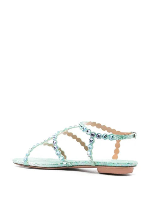 Aquazzura Tequila flat leather sandals TQLFLAS0TYKSPM - 2