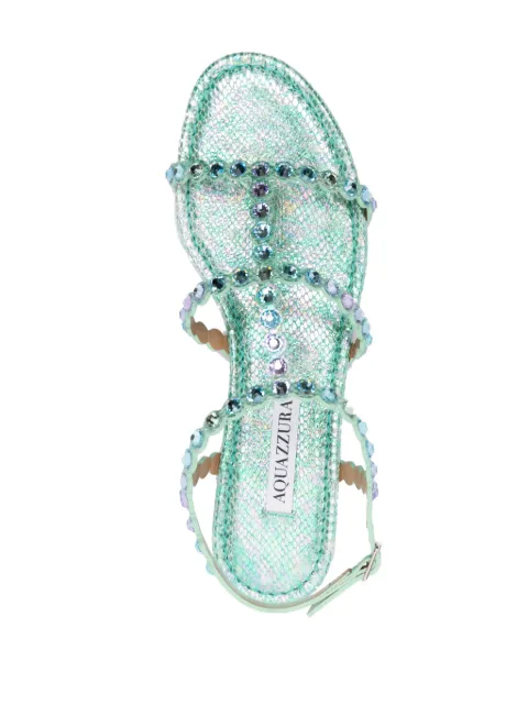 Aquazzura Tequila flat leather sandals TQLFLAS0TYKSPM - 3