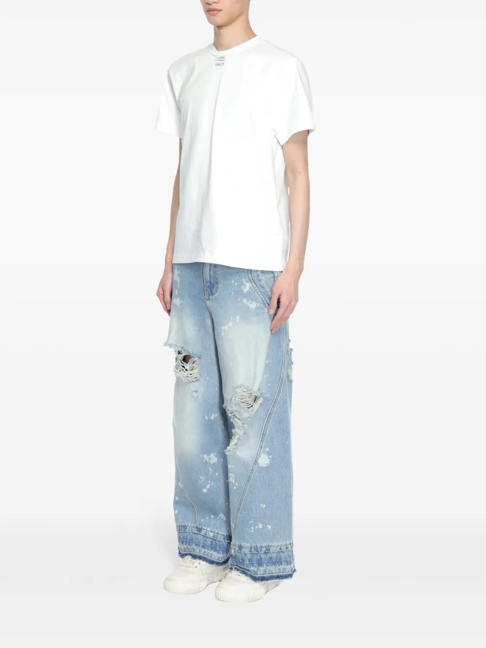 Ader Error Logo-patch Crew-neck T-shirt In 白色