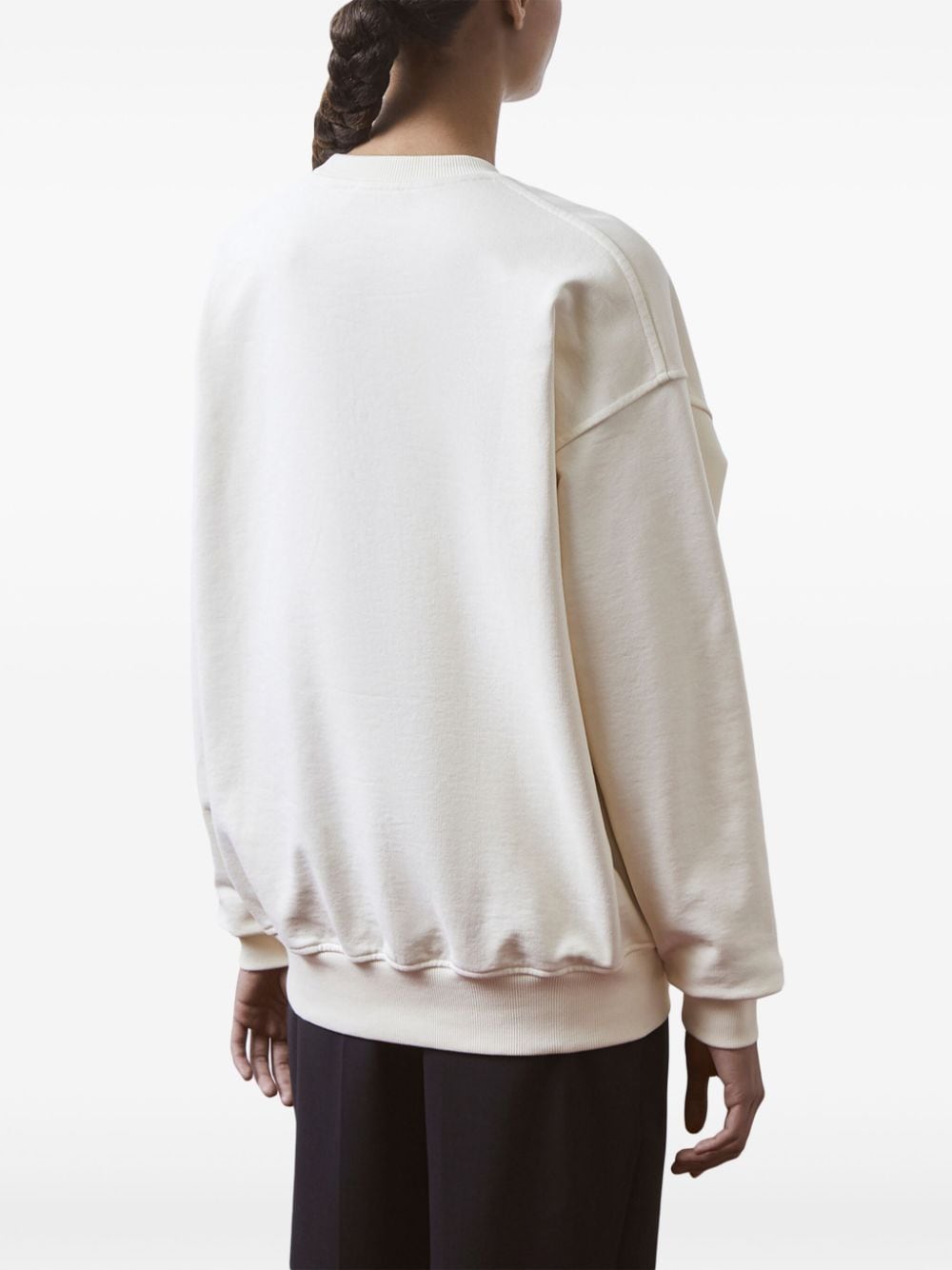 12 STOREEZ Katoenen sweater met print Beige