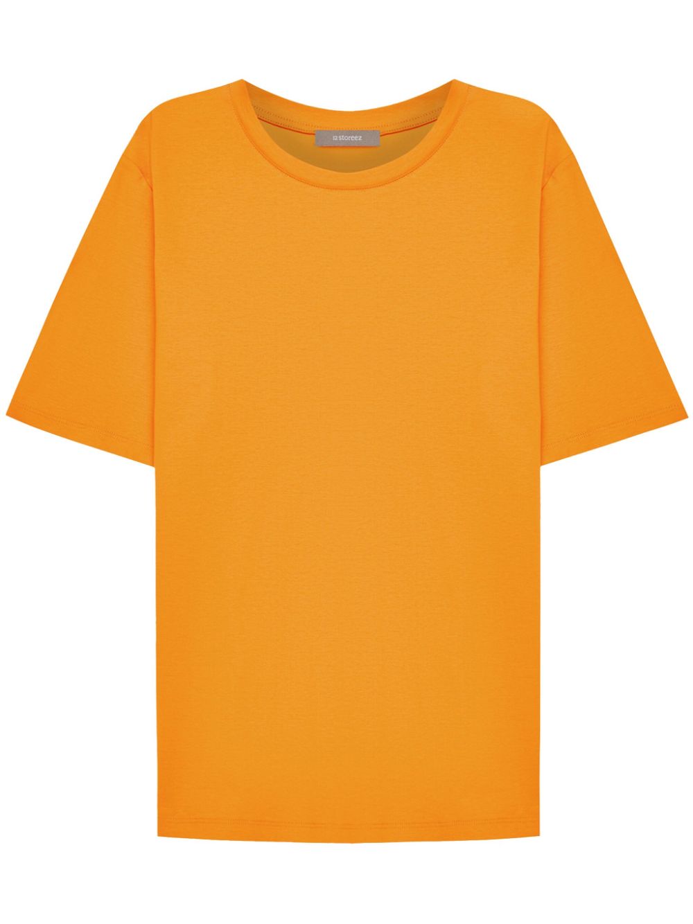 12 Storeez Crew-neck Cotton T-shirt In Orange