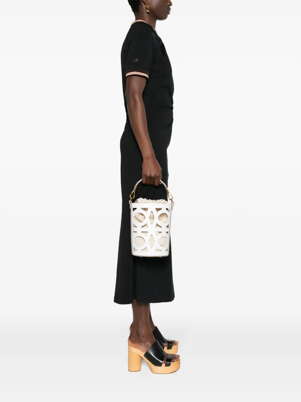 Coccinelle small Monogram Slice bucket bag - Wit