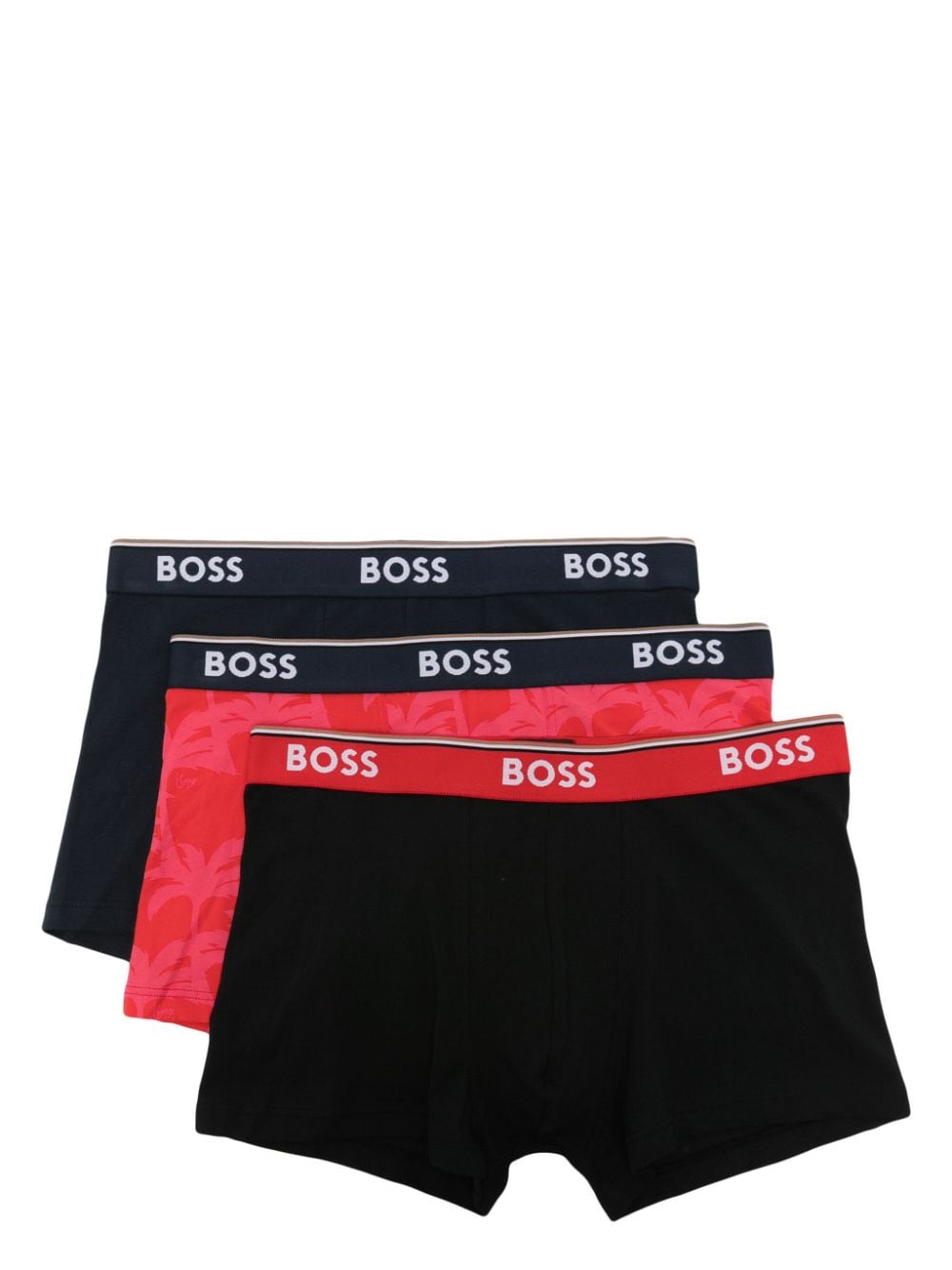 boss lot de trois boxers à bande logo - rouge