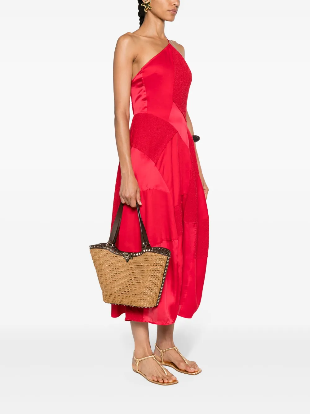 Valentino Garavani Raffia bucket-tas - Bruin
