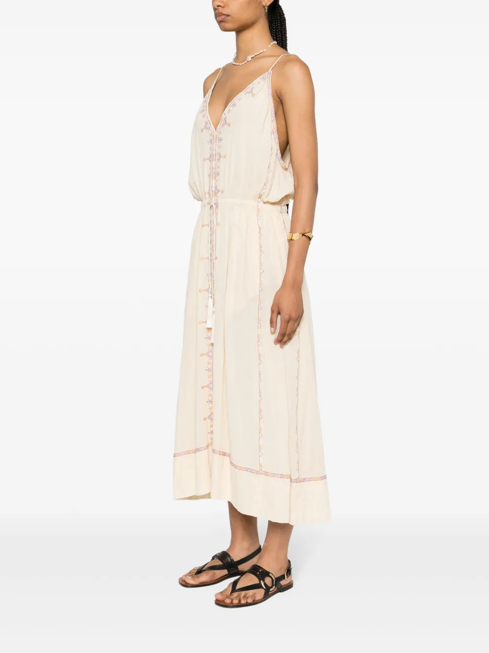 Isabel Marant Étoile Sianna Midikleid Aus Bio-baumwolle In Nude