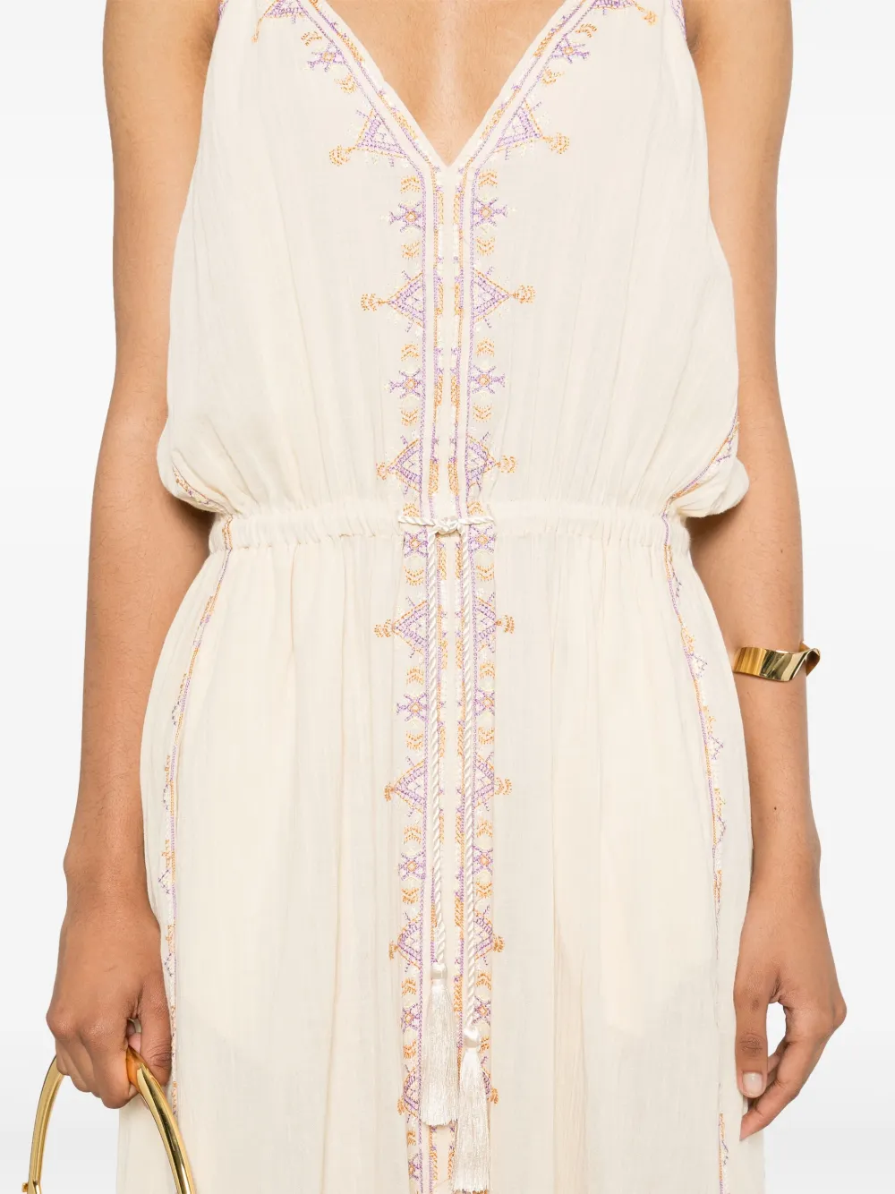 Isabel Marant Étoile Sianna Midikleid Aus Bio-baumwolle In Nude