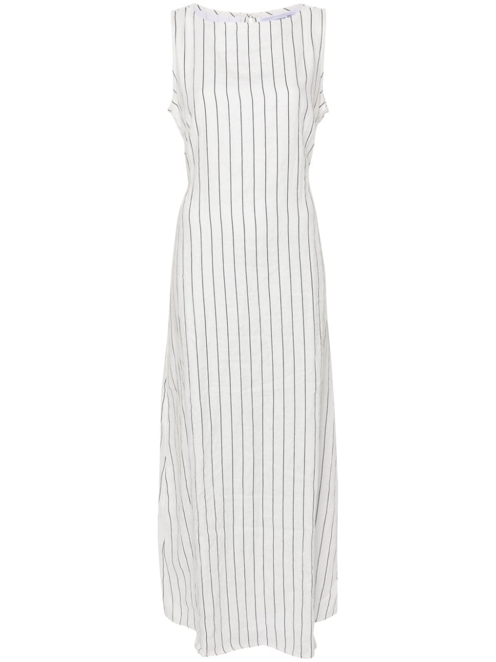 Faithfull The Brand Nahna Striped Linen Dress In White