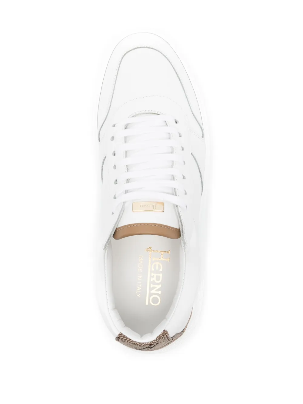 Herno monogram-heel leather sneakers White
