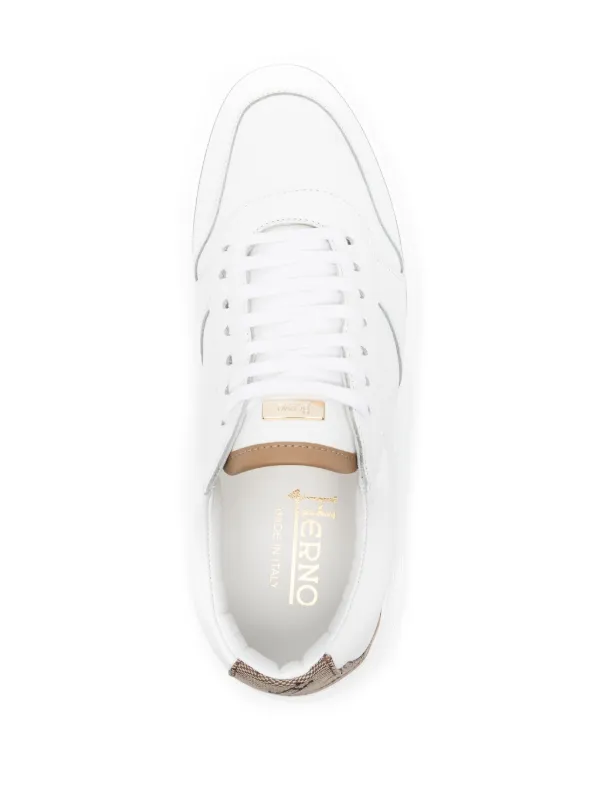 Herno ホワイトレザー スニーカー EU 40 Herno monogram-heel Leather Sneakers | White | FARFETCH JO