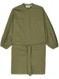 Essentiel Antwerp belted cotton shirt minidress - Green