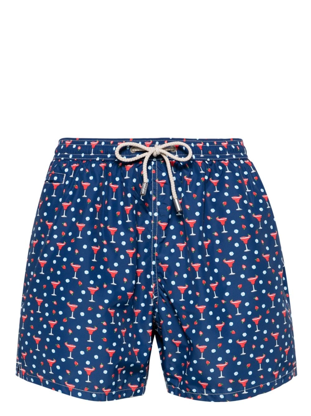 Mc2 Saint Barth Daiquiri Strawberry-print Swim Shorts In Blue