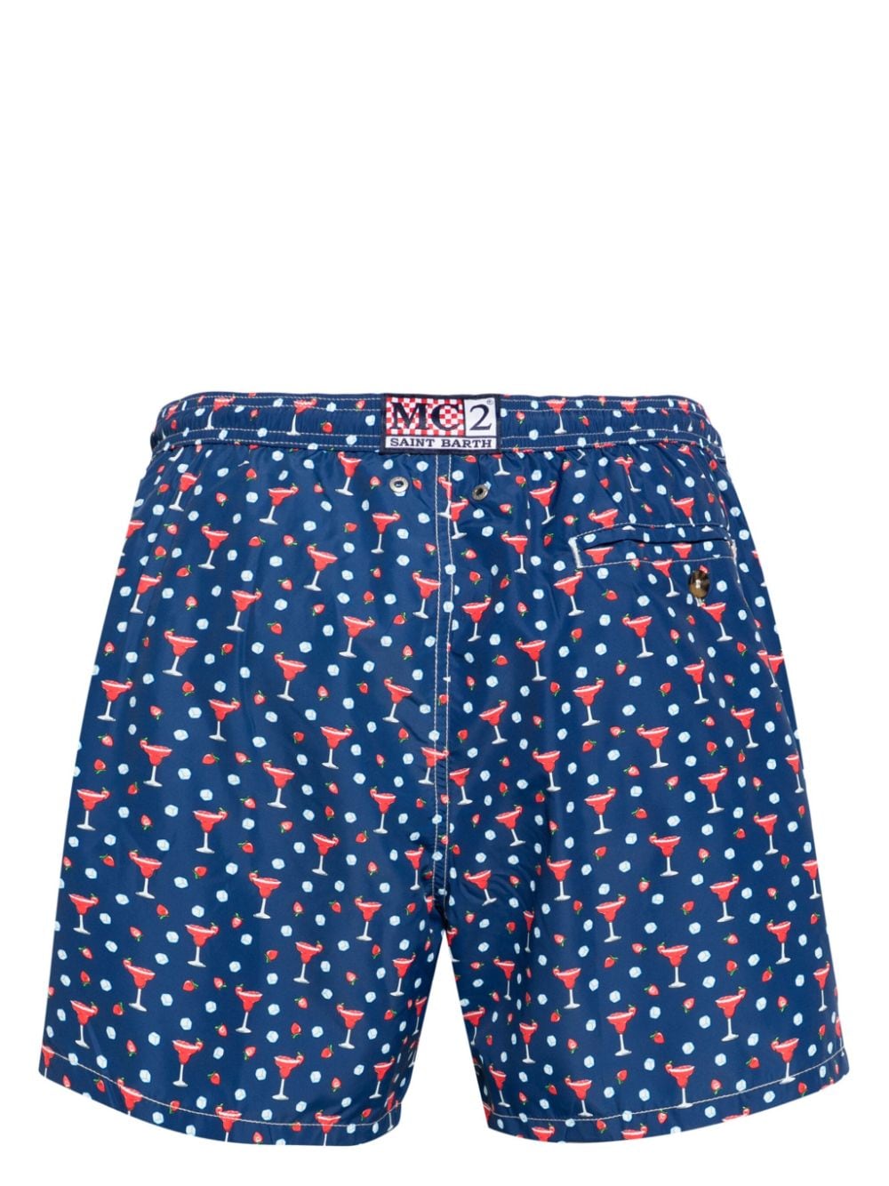 Shop Mc2 Saint Barth Daiquiri Strawberry-print Swim Shorts In Blue
