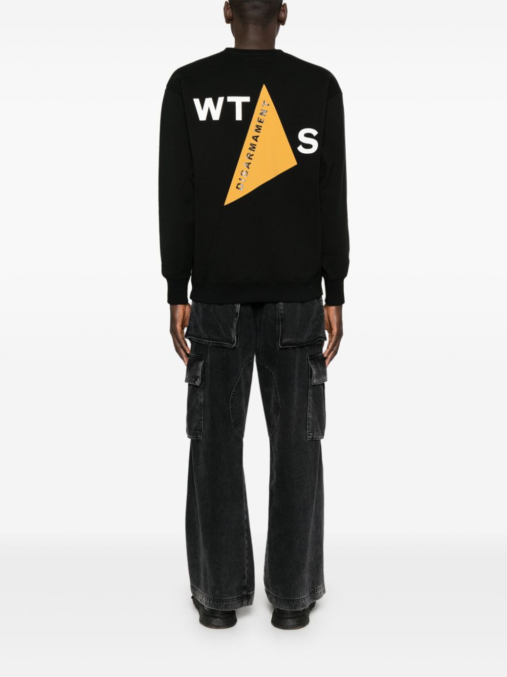 Shop Wtaps Logo-patch Cotton Sweatshirt In Black