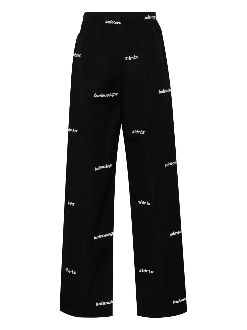 Shop Balenciaga Logo-print Cotton Trousers In Black