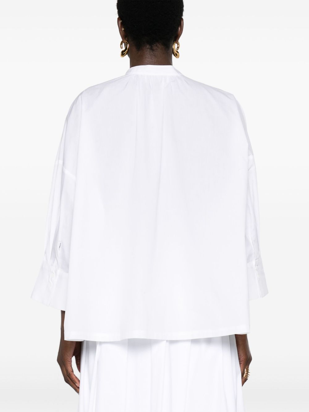 Shop Essentiel Antwerp February Band-collar Shirt In White