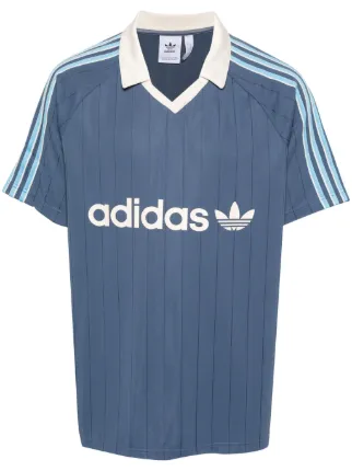 Adidas Camiseta a Rayas En Jacquard Azul FARFETCH ES