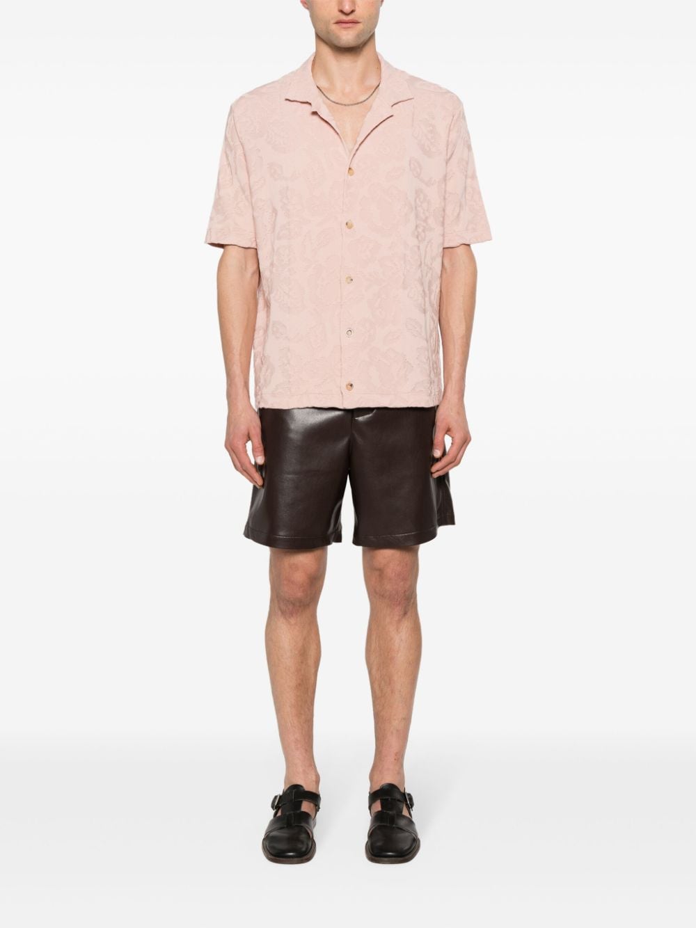 Roberto Collina patterned-jacquard cotton shirt - 31