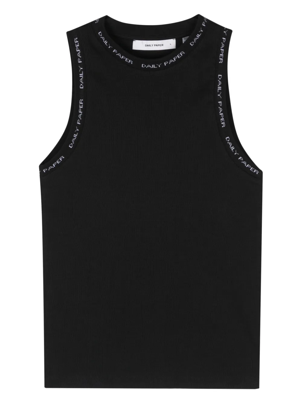 Daily Paper Geribbelde tanktop met logo Zwart