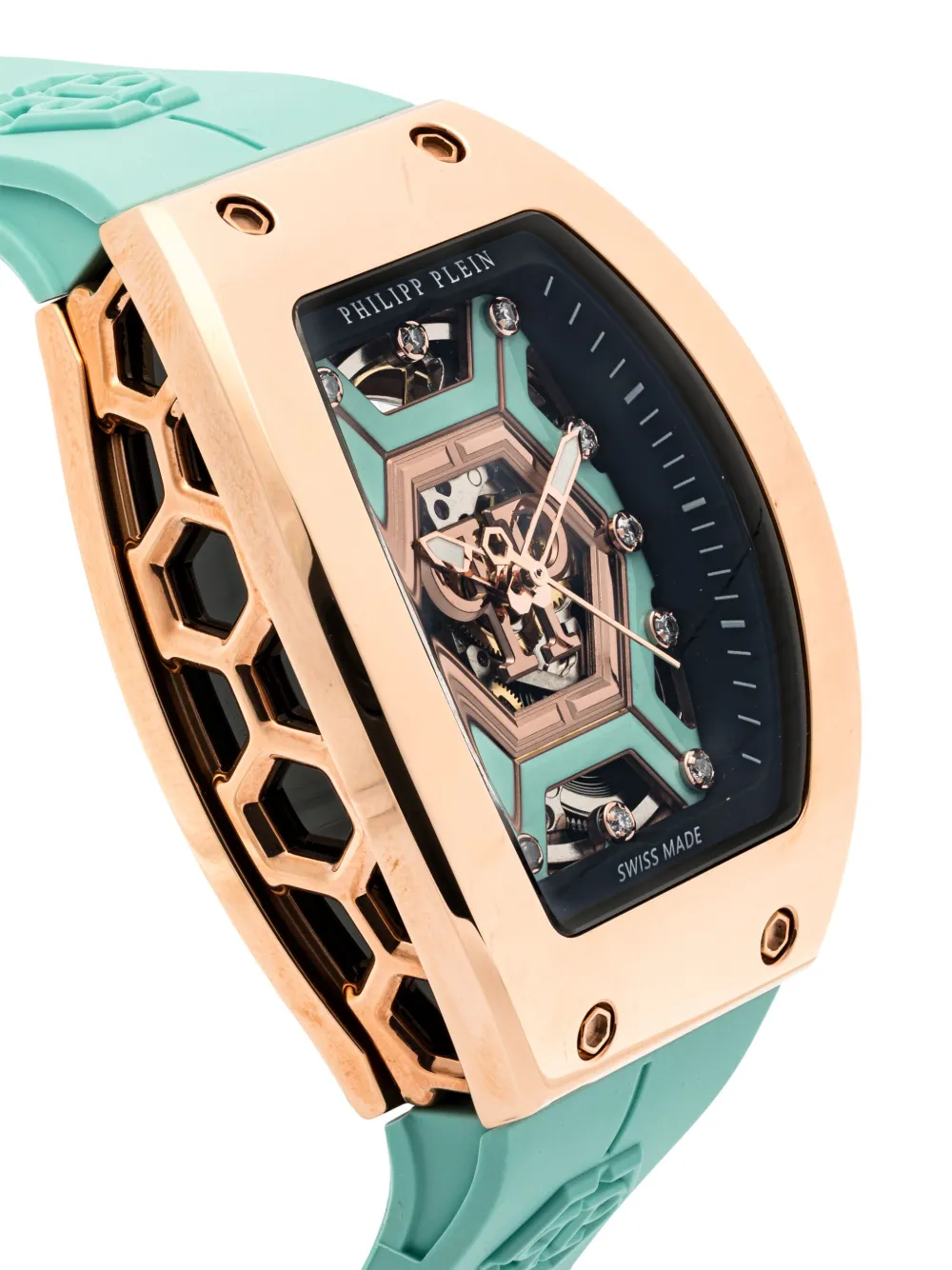 Philipp Plein Diamond Crypto Queen Super Heroine horloge 45 mm - Roze