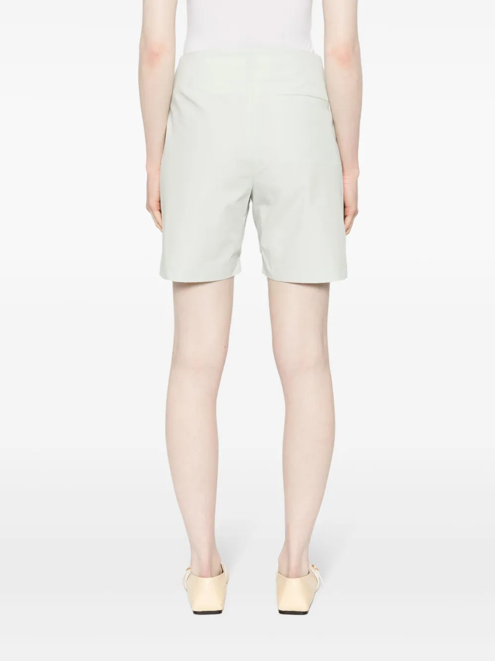 Shop Loulou Studio Dart-detail Cotton Shorts In Green