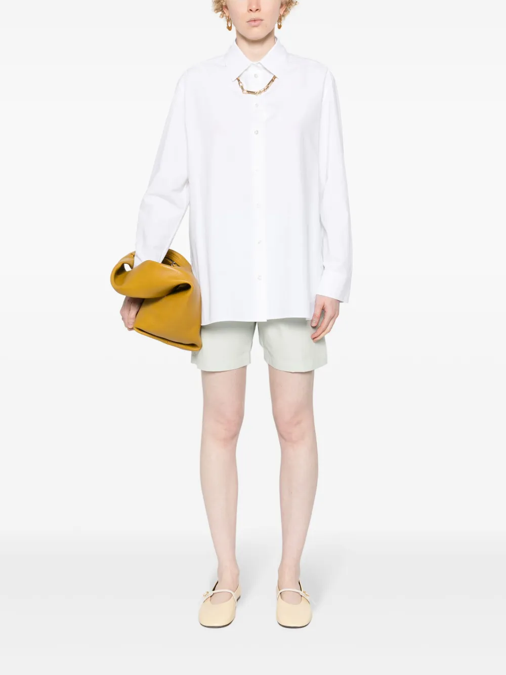 LOULOU STUDIO DART-DETAIL COTTON SHORTS