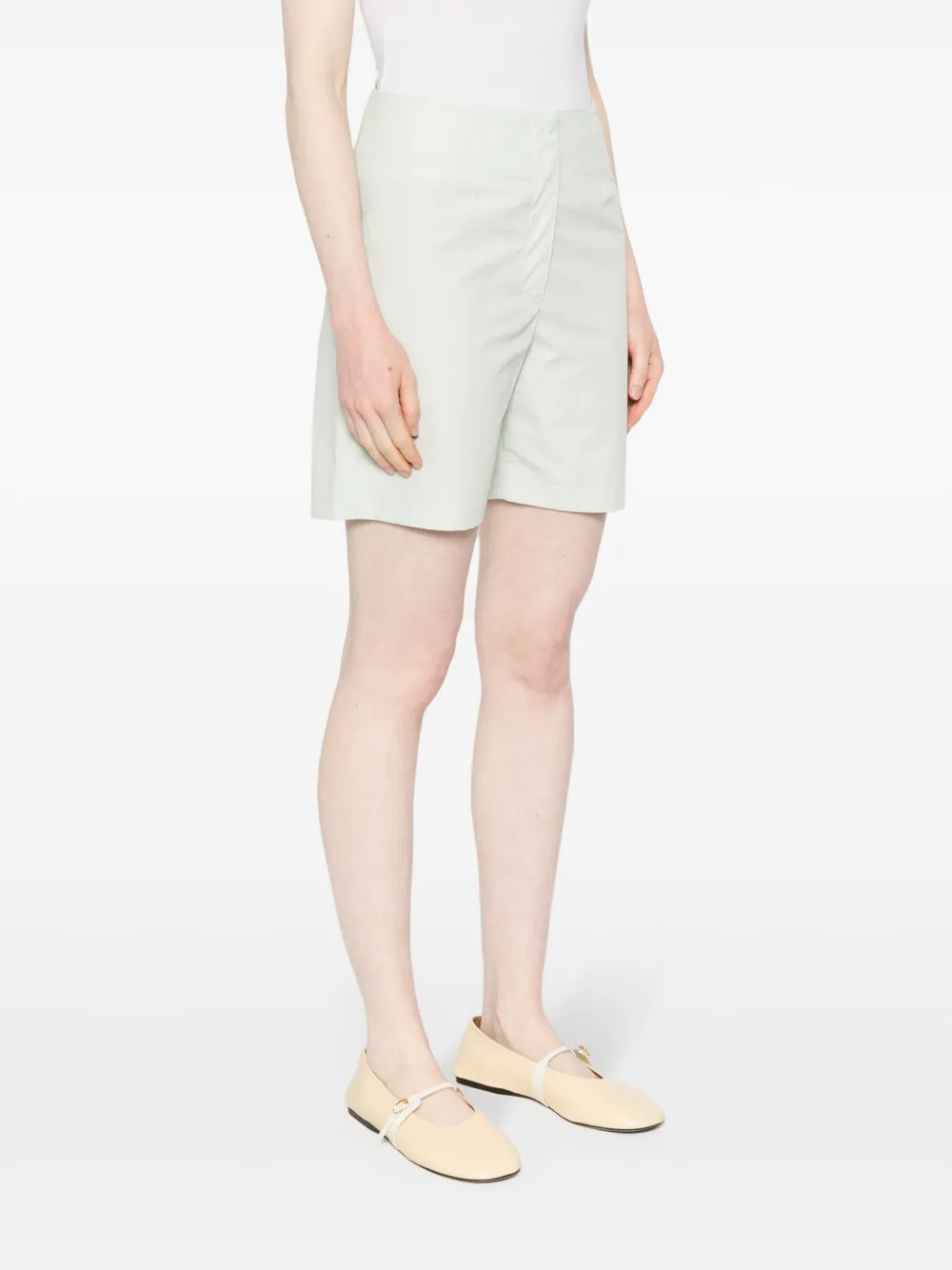 Shop Loulou Studio Dart-detail Cotton Shorts In Green