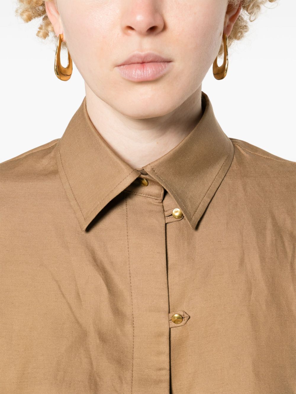 Shop Max Mara Rodeo Button-up Shirt In Brown