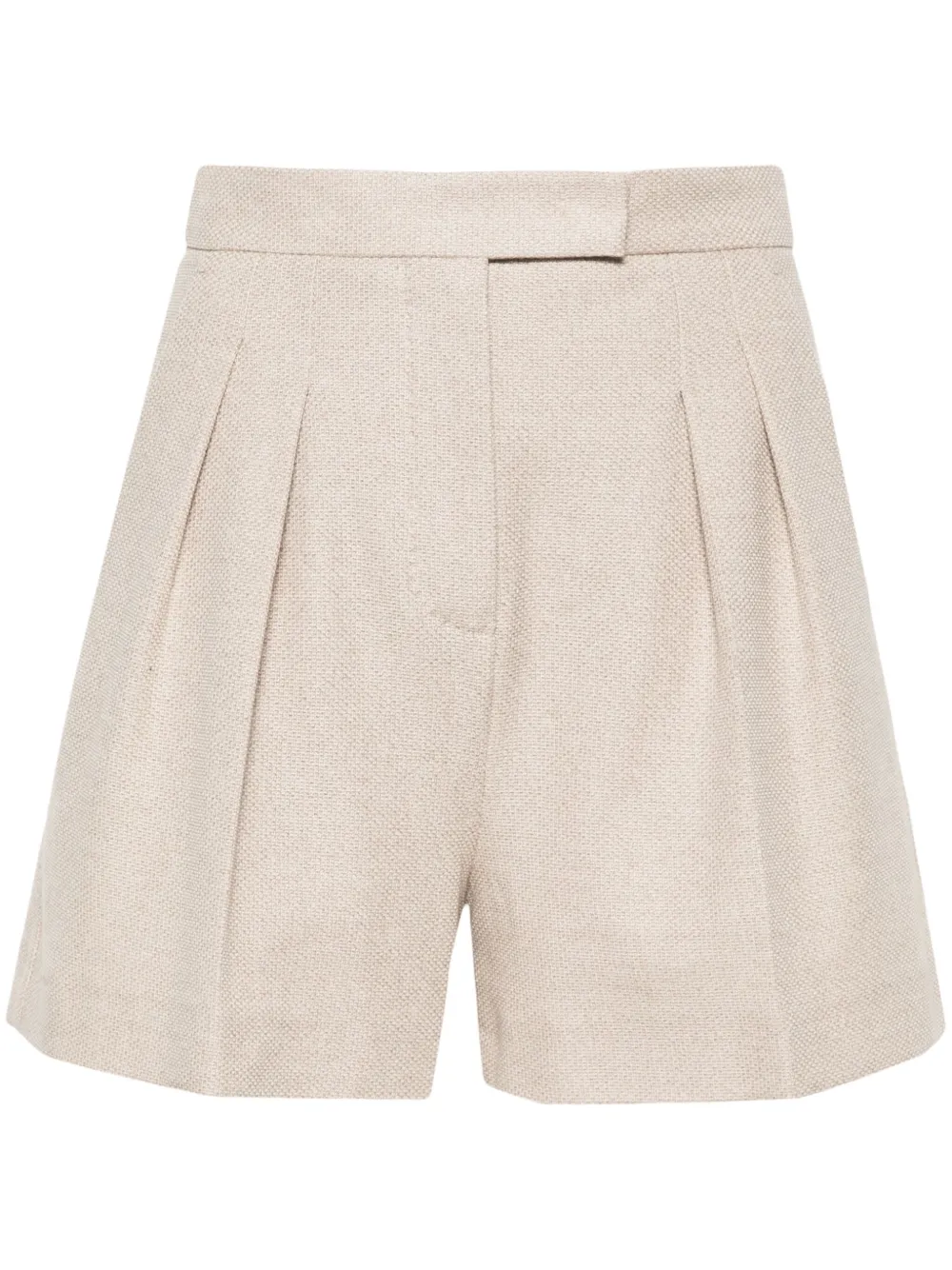 Shop Max Mara Jessica Pleated Shorts In Neutrals