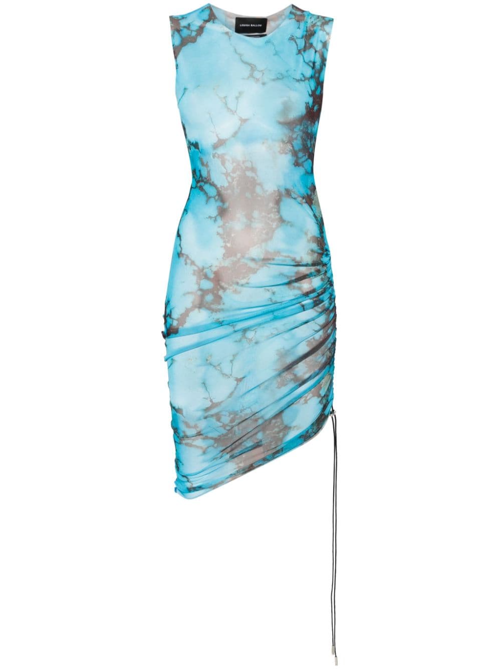 Louisa Ballou Midi-jurk met mesh Blauw