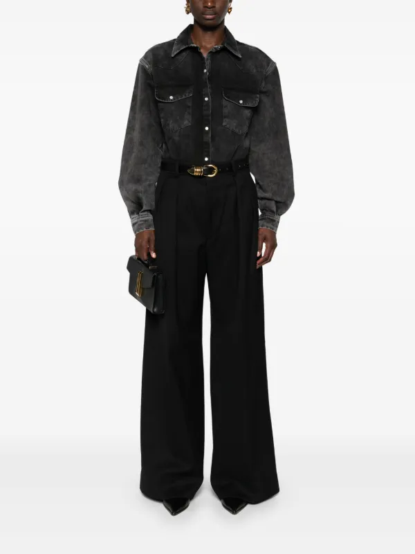 【関税込み】WARDROBE.NYC ブラック ローライズ トラウザーズ WARDROBE.NYC low-waisted Tailored Trousers | Black | FARFETCH GE