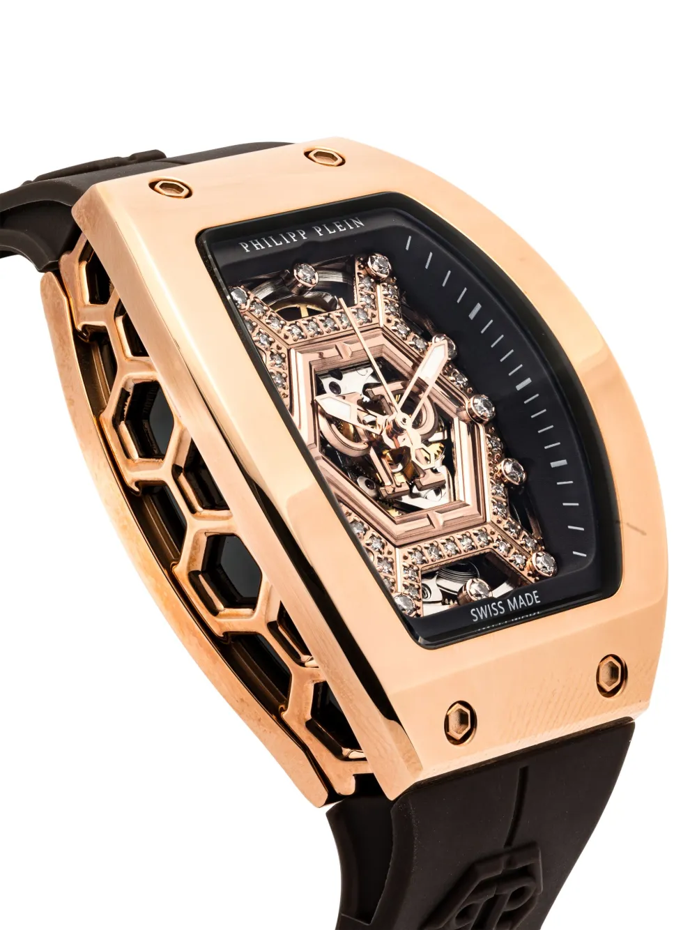 Philipp Plein Diamond Crypto Rose Gold Venon horloge 45 mm - Roze
