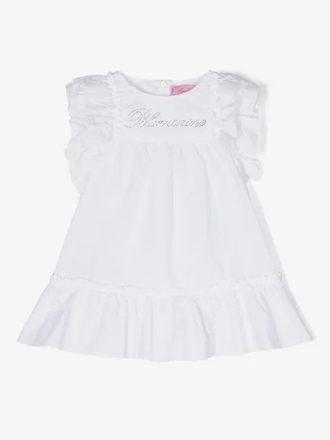 Miss Blumarine vestido con logo de strass