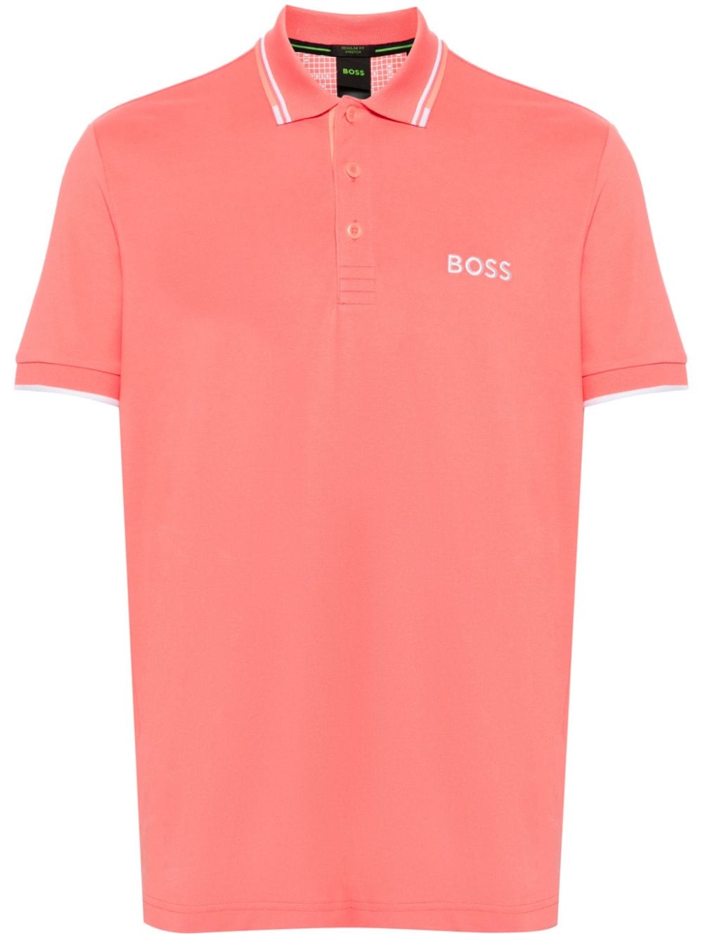 Hugo Boss Logo-embroidered Piqué Polo Shirt In Pink