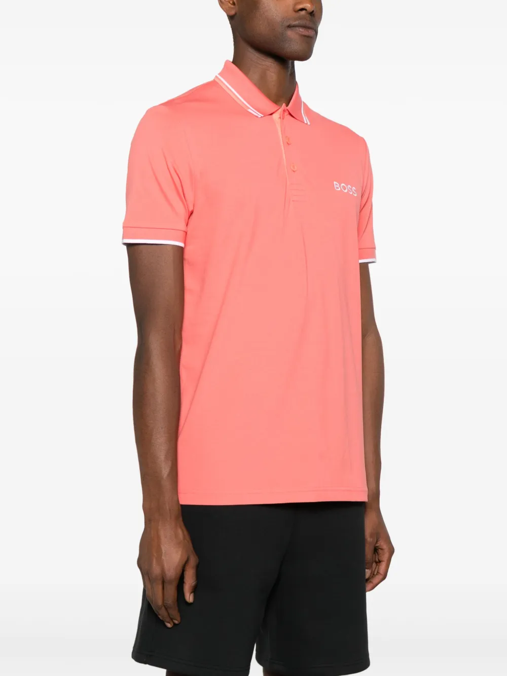 BOSS Poloshirt met geborduurd logo Roze