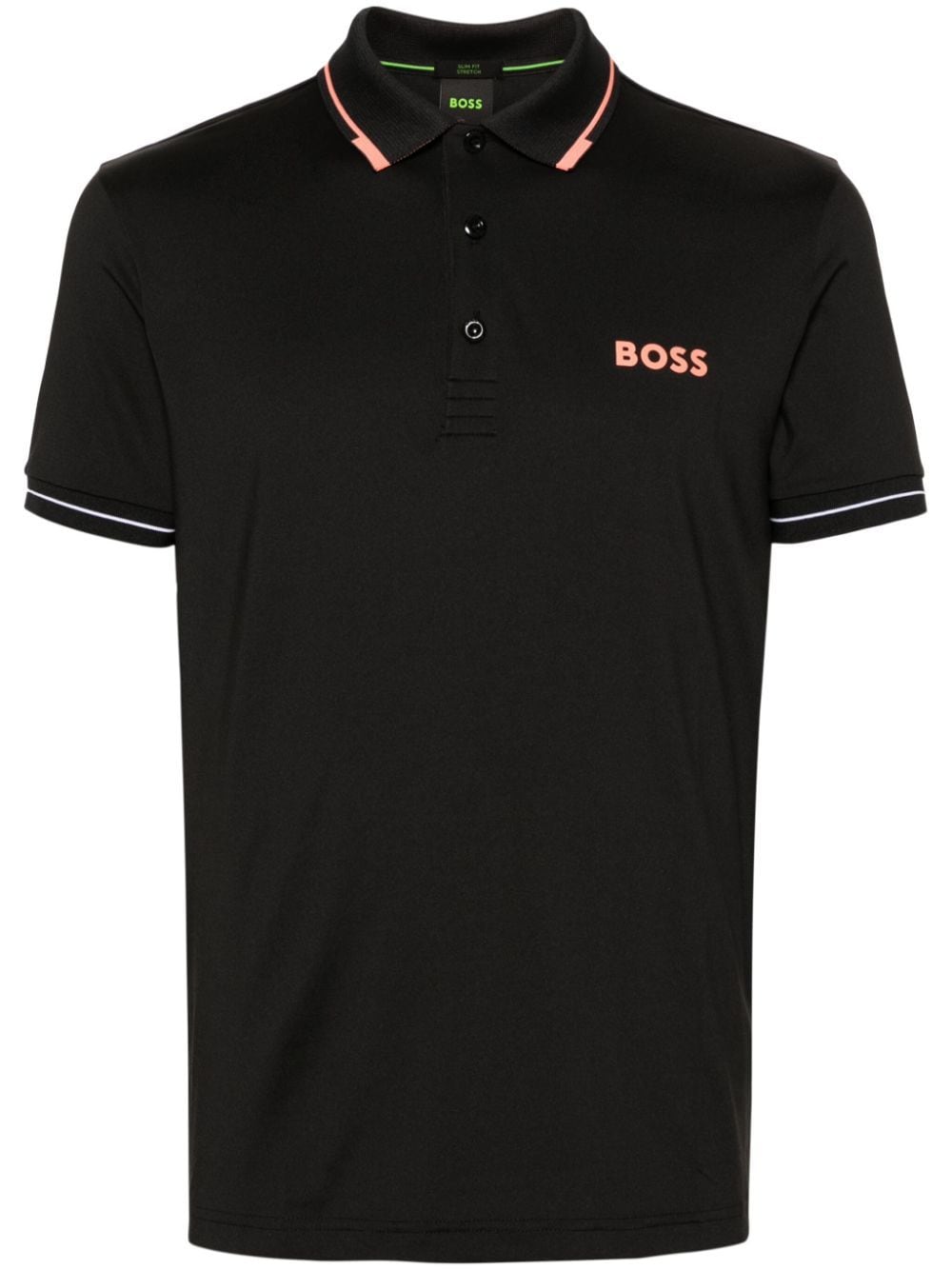Hugo Boss Logo-print Polo Shirt In Black