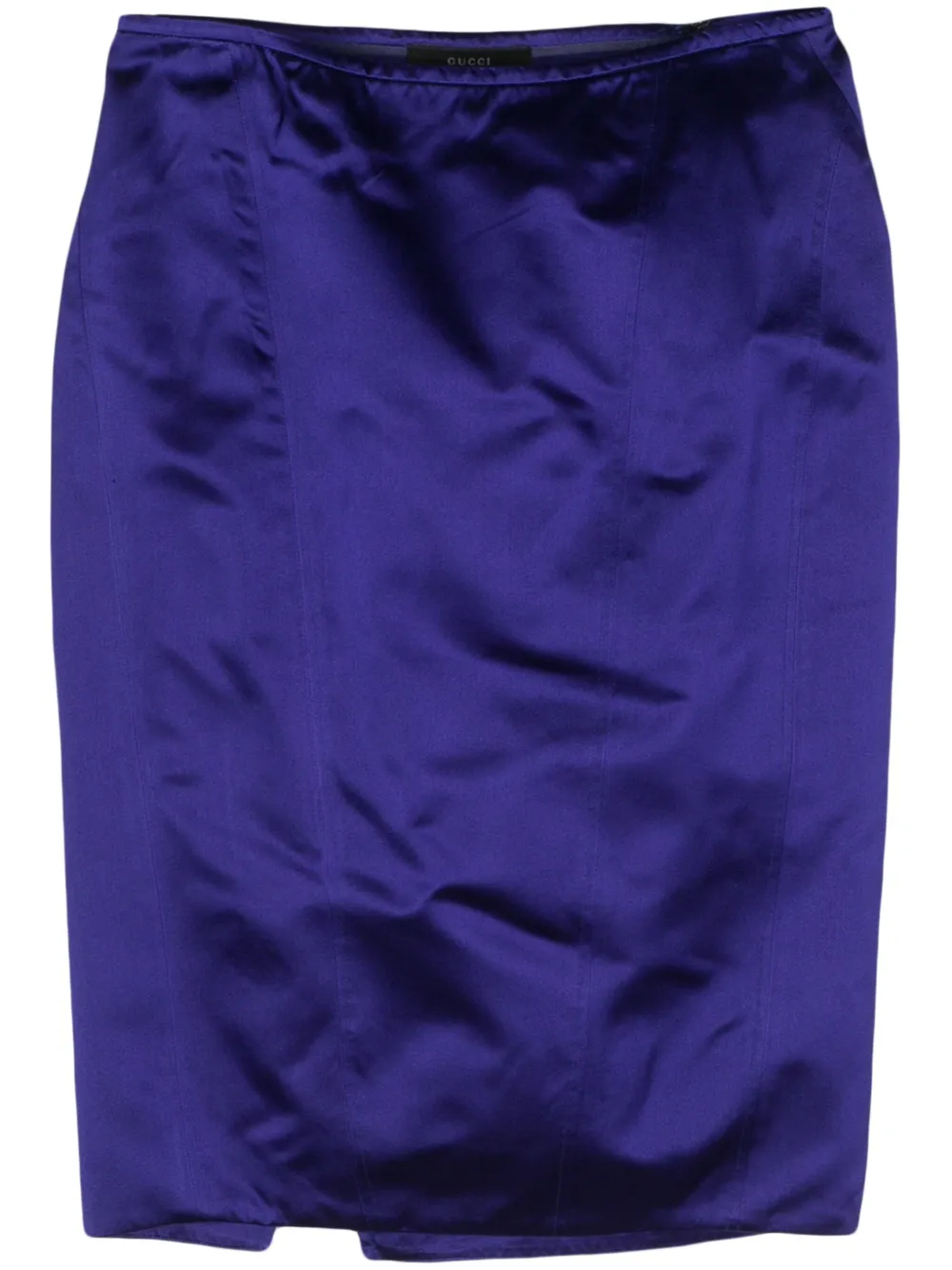 Pre-owned Gucci 1990s Satin Skirt In Blue