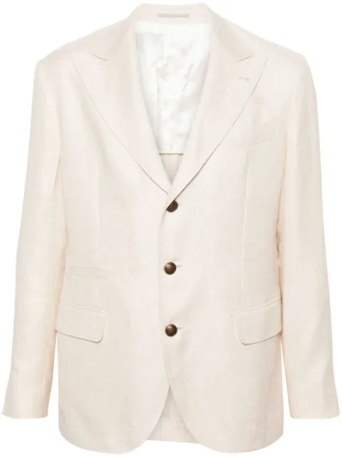 Brunello Cucinelli single-breasted linen blend blazer