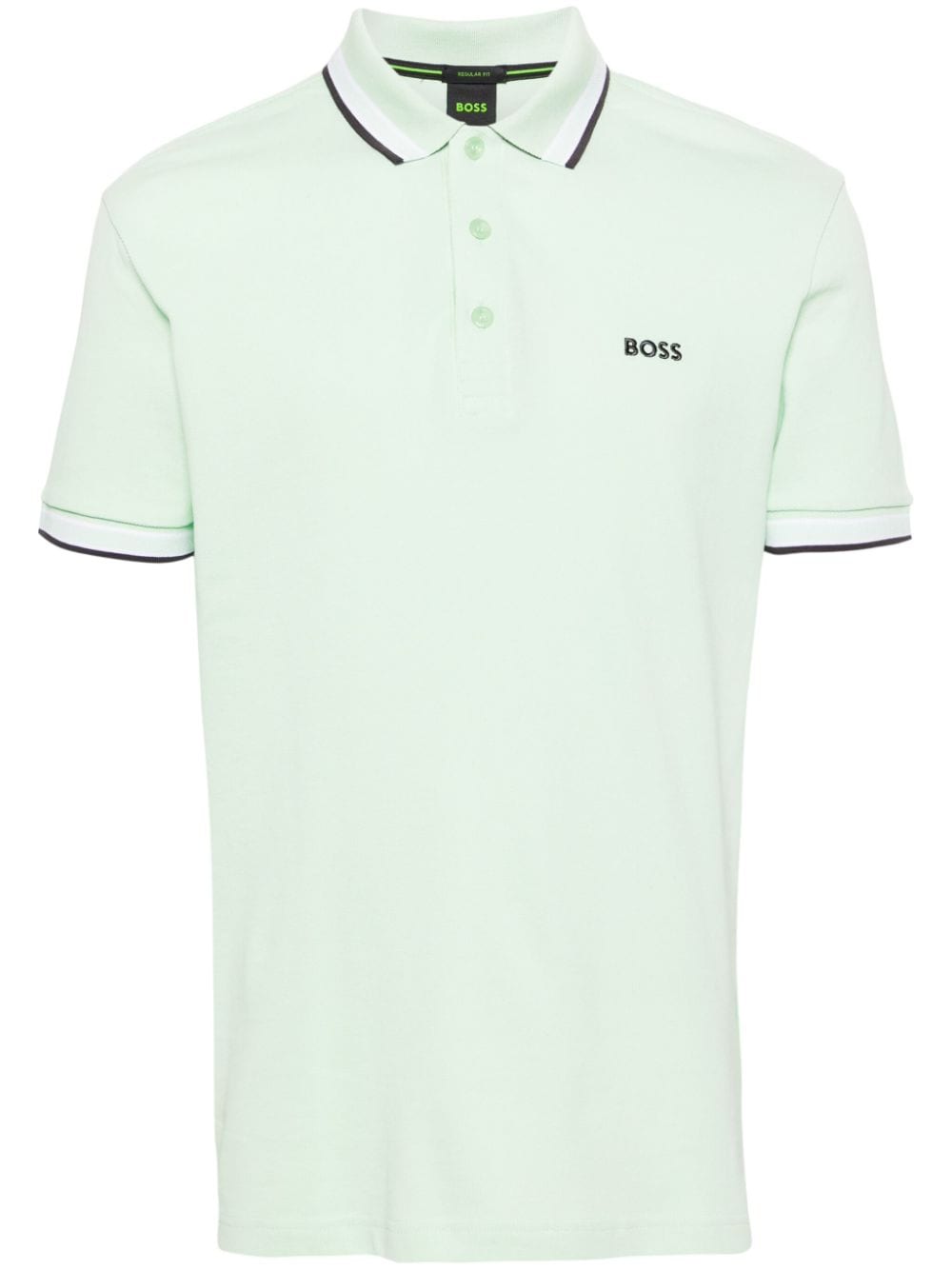 Shop Hugo Boss Logo-embroidered Cotton Polo Shirt In Green